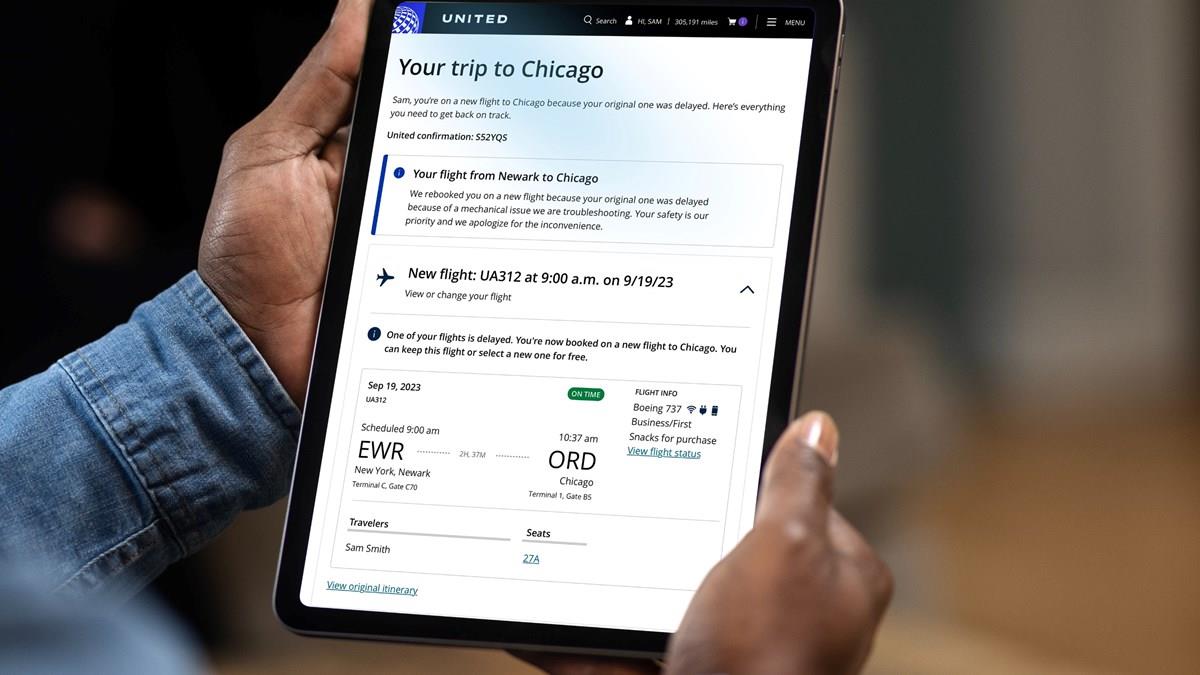 United lance une fonctionnalité de changement de réservation dans l’application