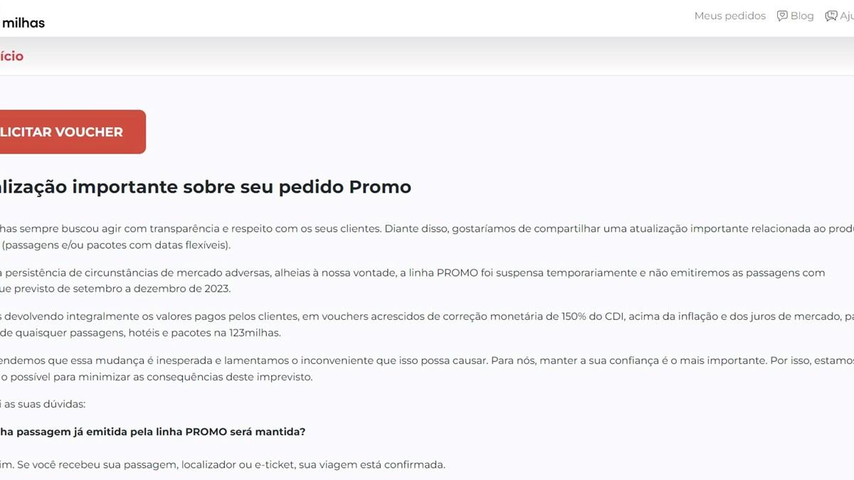 Cliente de BH reclama da '123Milhas' por cancelamento de passagens aéreas