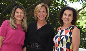 Juliana Andrade, Vivi Martins e Patricia Thomas, da Academia de Viagens Corporativas