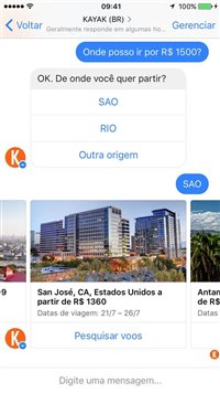 Kayak cria sistema de pesquisas via chat no Facebook