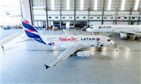 Latam adesiva aeronave como companhia aérea oficial do Rock in Rio