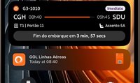 Gol lança notificações de voos em tempo real na tela de bloqueio do celular