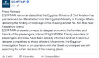 Destroços de avião da Egyptair são encontrados