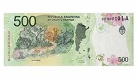 Argentina lança nota de 500 pesos com inflação alta