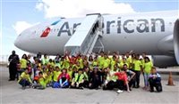 American Airlines transforma B777 em parque de diversão American Airlines transforma B777 em parque de diversão
