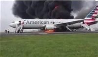 Incêndio em avião da American Airlines deixa 24 feridos
