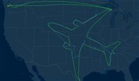 Boeing “desenha” Dreamliner durante voo teste nos EUA