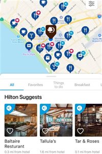 App do Hilton Honors recomenda lugares com base na localização