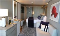 Tudo no app: conheça o quarto inteligente do Celebrity Edge Tudo no app: conheça o quarto inteligente do Celebrity Edge