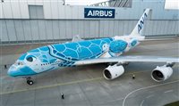 Tartaruga marinha enfeita primeiro A380 da All Nippon; fotos