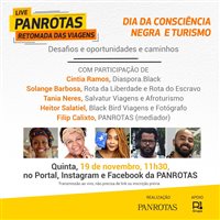 LIVE PANROTAS falará sobre afroturismo no Brasil