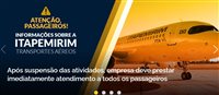 Anac intima Ita a dar assistência aos passageiros afetados com suspensão Anac intima Ita a dar assistência aos passageiros afetados com suspensão