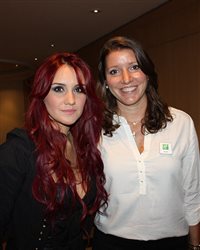 Dulce Maria grava programa de TV no Holiday Inn Anhembi (SP)