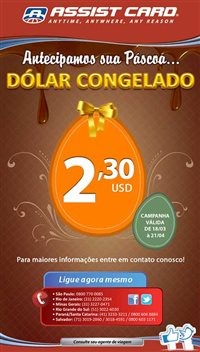 Assist Card congela dólar a R$2,30 em campanha