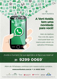 Vert Hotéis oferece reserva via aplicativo Whatsapp