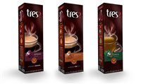 Tres lança novos sabores de cápsulas de café e chá