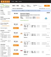 Kayak exibe preço final (com taxas) nas buscas aéreas