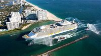 Maior navio do mundo chega à base, em Ft. Lauderdale