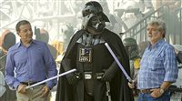 George Lucas e Bob Iger inauguram nova atração Disney