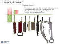 Governo americano libera embarque com canivetes
