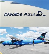 Azul pinta rosto de Mandela em fuselagem de avião; veja