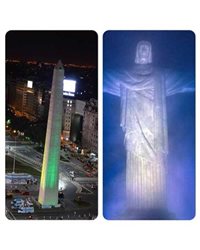 Cristo e Obelisco mudam de cor para promover fairplay