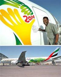Emirates lança primeiro avião com nome de Pelé