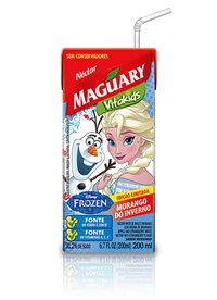 Frozen estampa linha infantil de sucos da Maguary