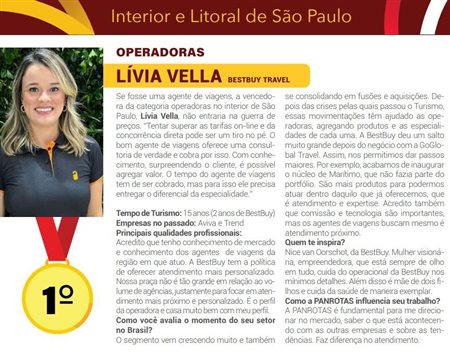 Lívia Vella (BestBuy) é campeã em Operadoras - Interior de São Paulo