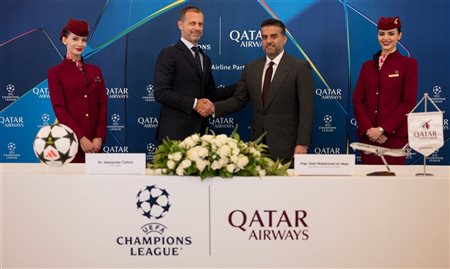 Qatar Airways é aérea oficial da Uefa Champions League até 2030