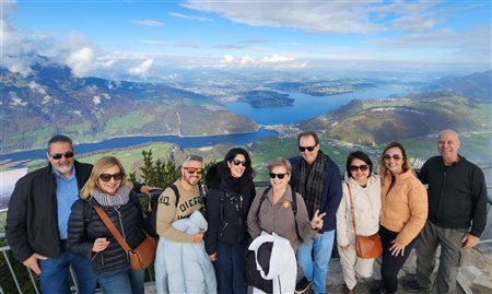 Na Suíça, famtour da Flot conhece Lucerna e sobe montanha Stanserhorn; fotos