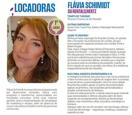 Flávia Schimidt (SG Rentals/Hertz) é melhor promotora de Locadoras de Veículos no Rio
