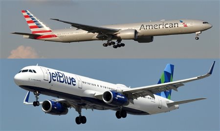Estados dos EUA processam parceria entre American e JetBlue