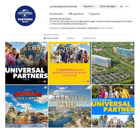 Universal Destinations lança Instagram dedicado aos agentes brasileiros