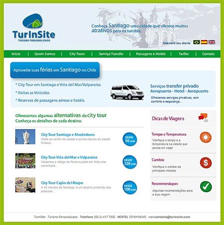 Receptivo Tur In Site (Chile) estreia site na internet