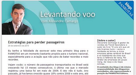 Alexandre Camargo assina blog no Portal PANROTAS