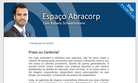 Rubens Schwartzmann estreia no blog Espaço Abracorp