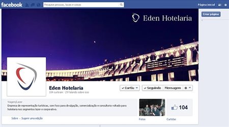 Eden Hotelaria lança página no Facebook