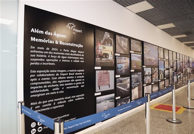 Fraport Brasil inaugura exposição sobre enchente que atingiu o aeroporto de Porto Alegre