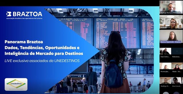 Unedestinos, em parceria com Braztoa, realiza webinar sobre Tendências do Viajante Brasileiro e do Turismo de Lazer